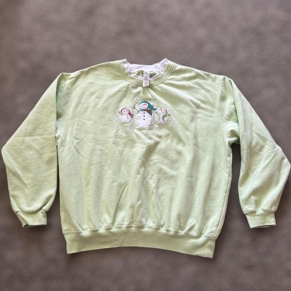 Vintage Crew Neck Winter and Christmas Snowman Sweatshirt